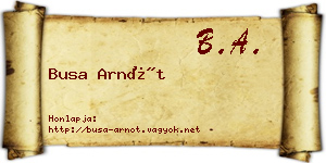 Busa Arnót névjegykártya